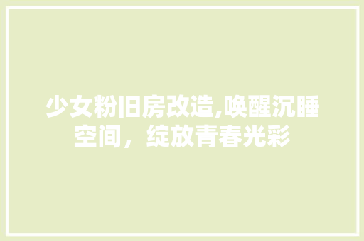 少女粉旧房改造,唤醒沉睡空间，绽放青春光彩