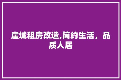 崖城租房改造,简约生活，品质人居