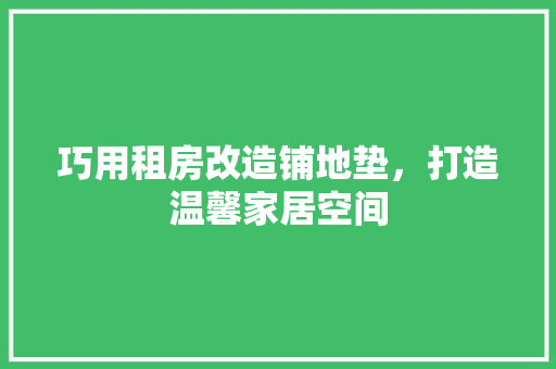 巧用租房改造铺地垫，打造温馨家居空间