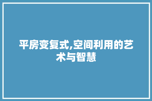 平房变复式,空间利用的艺术与智慧 装修材料