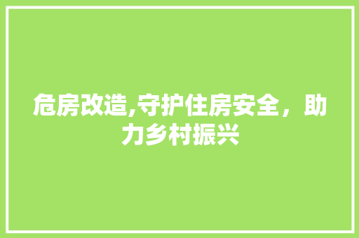 危房改造,守护住房安全，助力乡村振兴 隔断设计