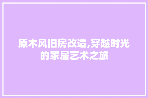 原木风旧房改造,穿越时光的家居艺术之旅 建筑设计