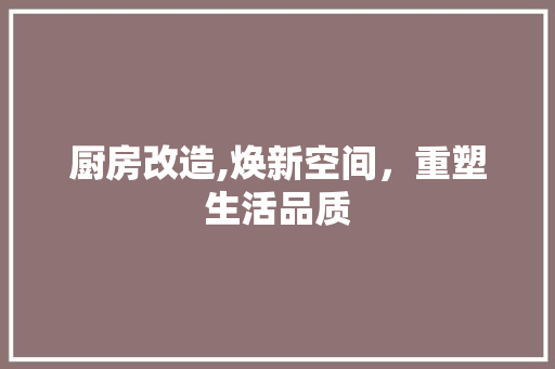 厨房改造,焕新空间，重塑生活品质 门窗装修