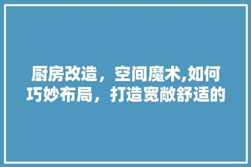 厨房改造，空间魔术,如何巧妙布局，打造宽敞舒适的新厨房