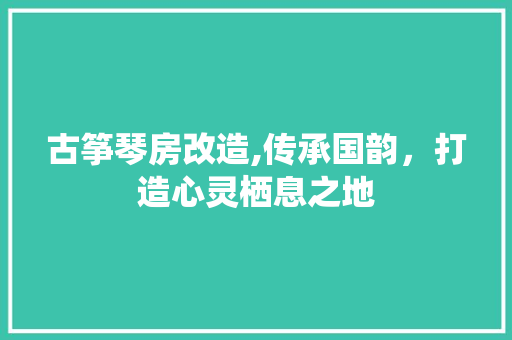 古筝琴房改造,传承国韵，打造心灵栖息之地
