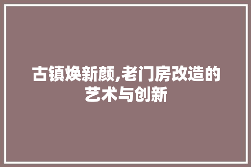 古镇焕新颜,老门房改造的艺术与创新