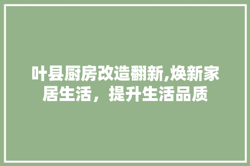 叶县厨房改造翻新,焕新家居生活，提升生活品质