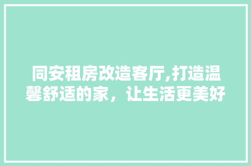 同安租房改造客厅,打造温馨舒适的家，让生活更美好