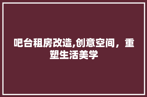吧台租房改造,创意空间，重塑生活美学