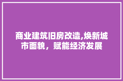 商业建筑旧房改造,焕新城市面貌，赋能经济发展 装修材料