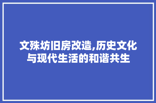 文殊坊旧房改造,历史文化与现代生活的和谐共生