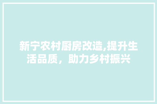 新宁农村厨房改造,提升生活品质，助力乡村振兴