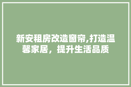 新安租房改造窗帘,打造温馨家居，提升生活品质