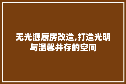 无光源厨房改造,打造光明与温馨并存的空间