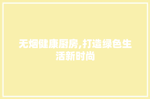 无烟健康厨房,打造绿色生活新时尚