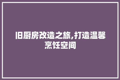 旧厨房改造之旅,打造温馨烹饪空间 墙面装饰