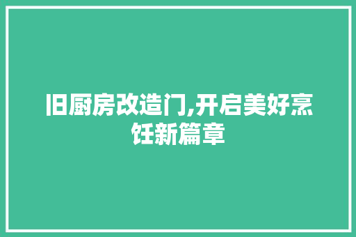 旧厨房改造门,开启美好烹饪新篇章