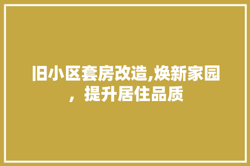 旧小区套房改造,焕新家园，提升居住品质 墙面装饰