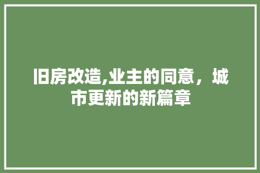 旧房改造,业主的同意，城市更新的新篇章 地面装修