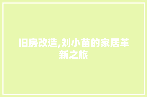 旧房改造,刘小苗的家居革新之旅 门窗装修