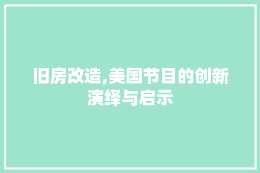 旧房改造,美国节目的创新演绎与启示 隔断设计