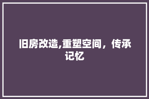 旧房改造,重塑空间，传承记忆 隔断设计