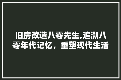 旧房改造八零先生,追溯八零年代记忆，重塑现代生活空间 隔断设计