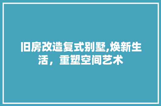 旧房改造复式别墅,焕新生活，重塑空间艺术