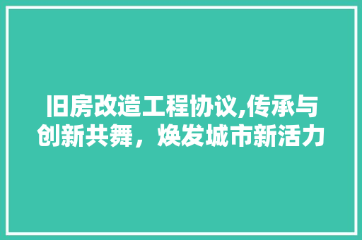 旧房改造工程协议,传承与创新共舞，焕发城市新活力