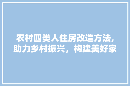 农村四类人住房改造方法,助力乡村振兴，构建美好家园