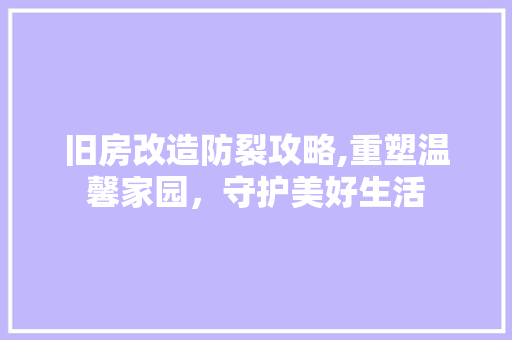 旧房改造防裂攻略,重塑温馨家园，守护美好生活 庭院装修