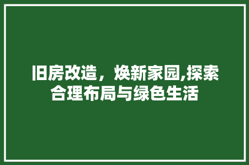 旧房改造，焕新家园,探索合理布局与绿色生活