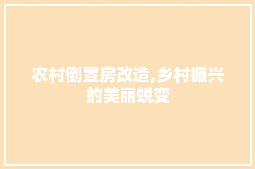 农村倒置房改造,乡村振兴的美丽蜕变