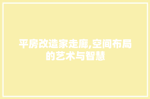 平房改造家走廊,空间布局的艺术与智慧
