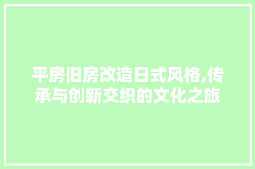 平房旧房改造日式风格,传承与创新交织的文化之旅 墙面装饰