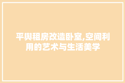 平舆租房改造卧室,空间利用的艺术与生活美学
