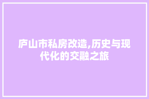庐山市私房改造,历史与现代化的交融之旅