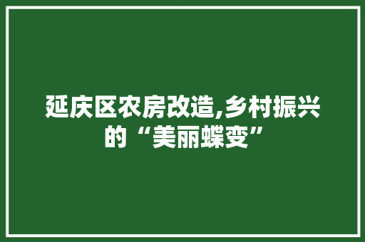延庆区农房改造,乡村振兴的“美丽蝶变”