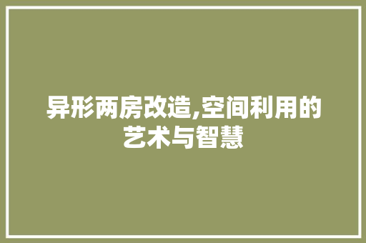 异形两房改造,空间利用的艺术与智慧