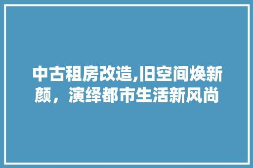 中古租房改造,旧空间焕新颜，演绎都市生活新风尚
