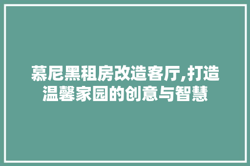 慕尼黑租房改造客厅,打造温馨家园的创意与智慧 门窗装修