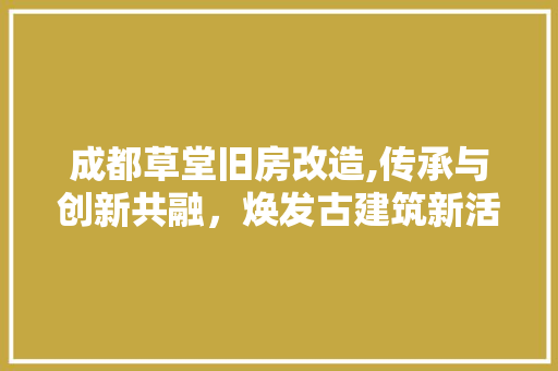 成都草堂旧房改造,传承与创新共融，焕发古建筑新活力