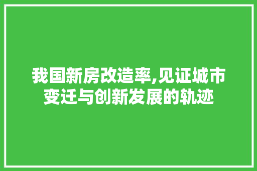 我国新房改造率,见证城市变迁与创新发展的轨迹