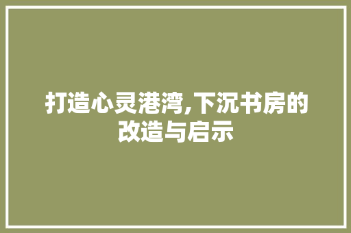 打造心灵港湾,下沉书房的改造与启示
