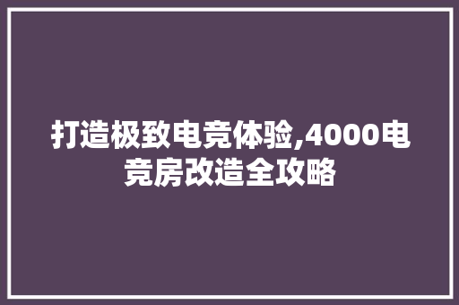 打造极致电竞体验,4000电竞房改造全攻略
