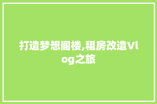 打造梦想阁楼,租房改造Vlog之旅 地面装修