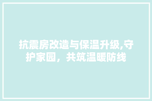 抗震房改造与保温升级,守护家园，共筑温暖防线
