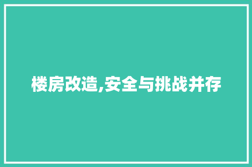 楼房改造,安全与挑战并存