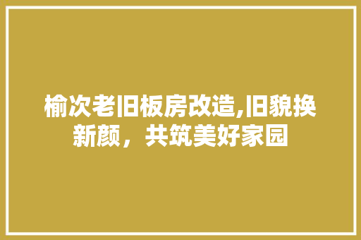 榆次老旧板房改造,旧貌换新颜，共筑美好家园