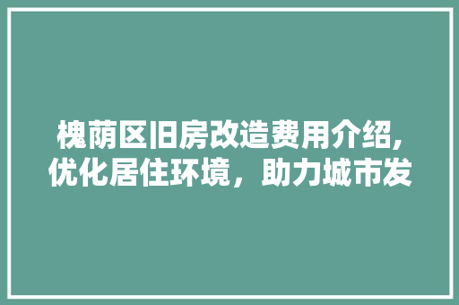 槐荫区旧房改造费用介绍,优化居住环境，助力城市发展 门窗装修